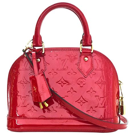 louis vuitton red vernis monogram alma bb red strap|More.